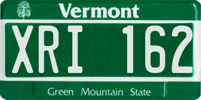 VT license plate XRI162