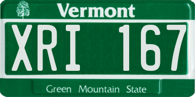 VT license plate XRI167
