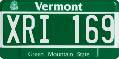 VT license plate XRI169