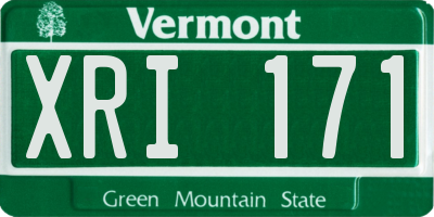 VT license plate XRI171