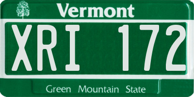 VT license plate XRI172