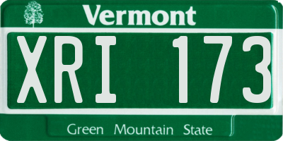 VT license plate XRI173