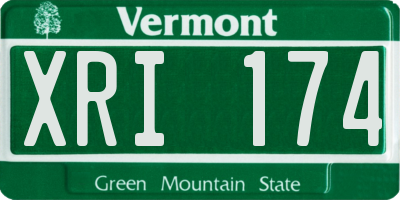 VT license plate XRI174