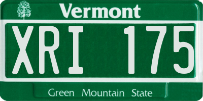 VT license plate XRI175