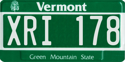 VT license plate XRI178
