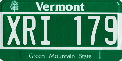 VT license plate XRI179