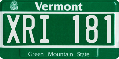 VT license plate XRI181