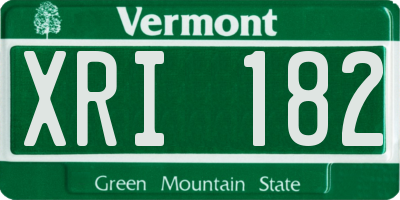 VT license plate XRI182
