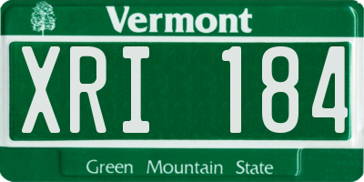 VT license plate XRI184