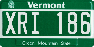 VT license plate XRI186