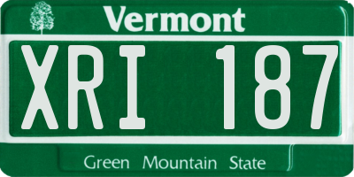 VT license plate XRI187