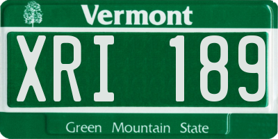 VT license plate XRI189
