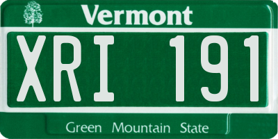 VT license plate XRI191