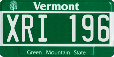 VT license plate XRI196