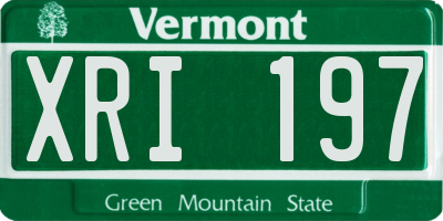 VT license plate XRI197