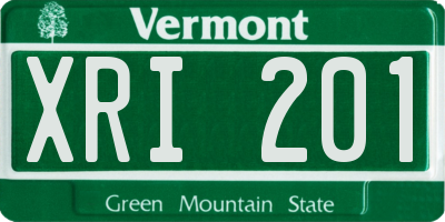 VT license plate XRI201