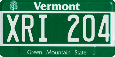 VT license plate XRI204
