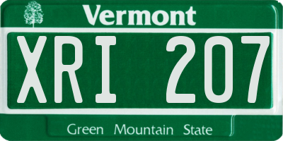 VT license plate XRI207