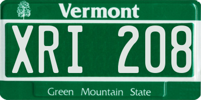 VT license plate XRI208