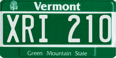 VT license plate XRI210