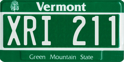 VT license plate XRI211