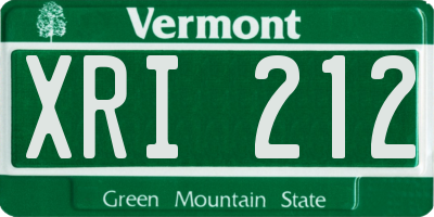 VT license plate XRI212