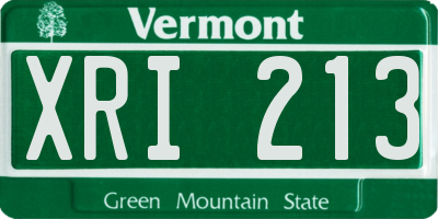 VT license plate XRI213