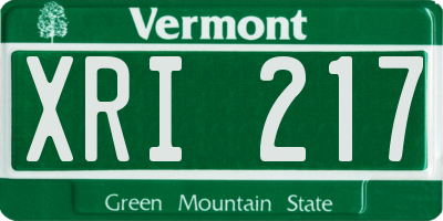 VT license plate XRI217