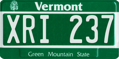 VT license plate XRI237