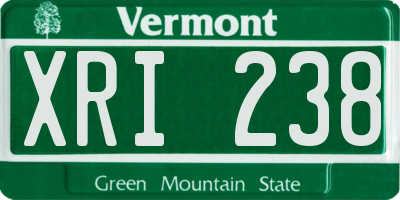 VT license plate XRI238