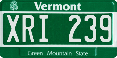 VT license plate XRI239