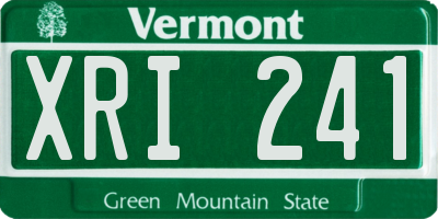 VT license plate XRI241