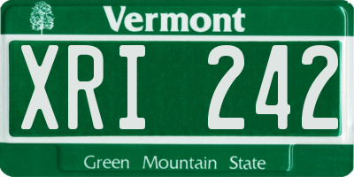 VT license plate XRI242