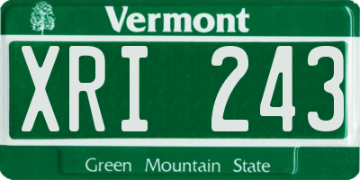 VT license plate XRI243