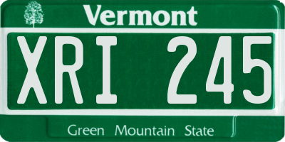 VT license plate XRI245