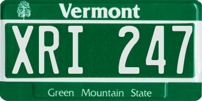 VT license plate XRI247