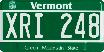 VT license plate XRI248