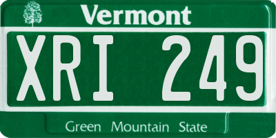 VT license plate XRI249