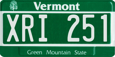VT license plate XRI251
