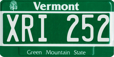 VT license plate XRI252