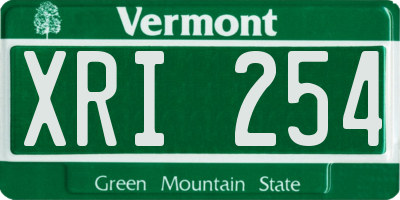 VT license plate XRI254