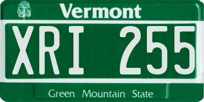 VT license plate XRI255