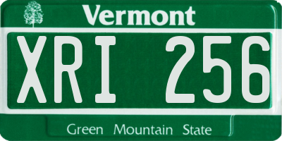 VT license plate XRI256