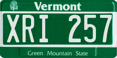 VT license plate XRI257