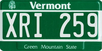 VT license plate XRI259
