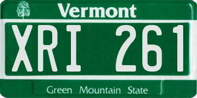 VT license plate XRI261