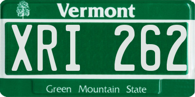 VT license plate XRI262