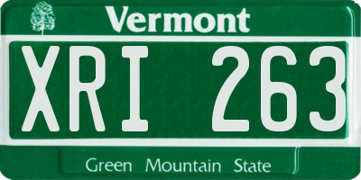 VT license plate XRI263