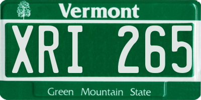 VT license plate XRI265