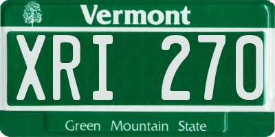 VT license plate XRI270